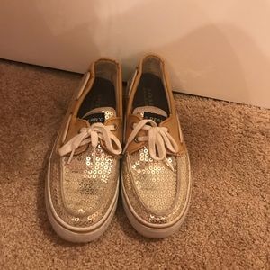 Gold sequined sperry’s!